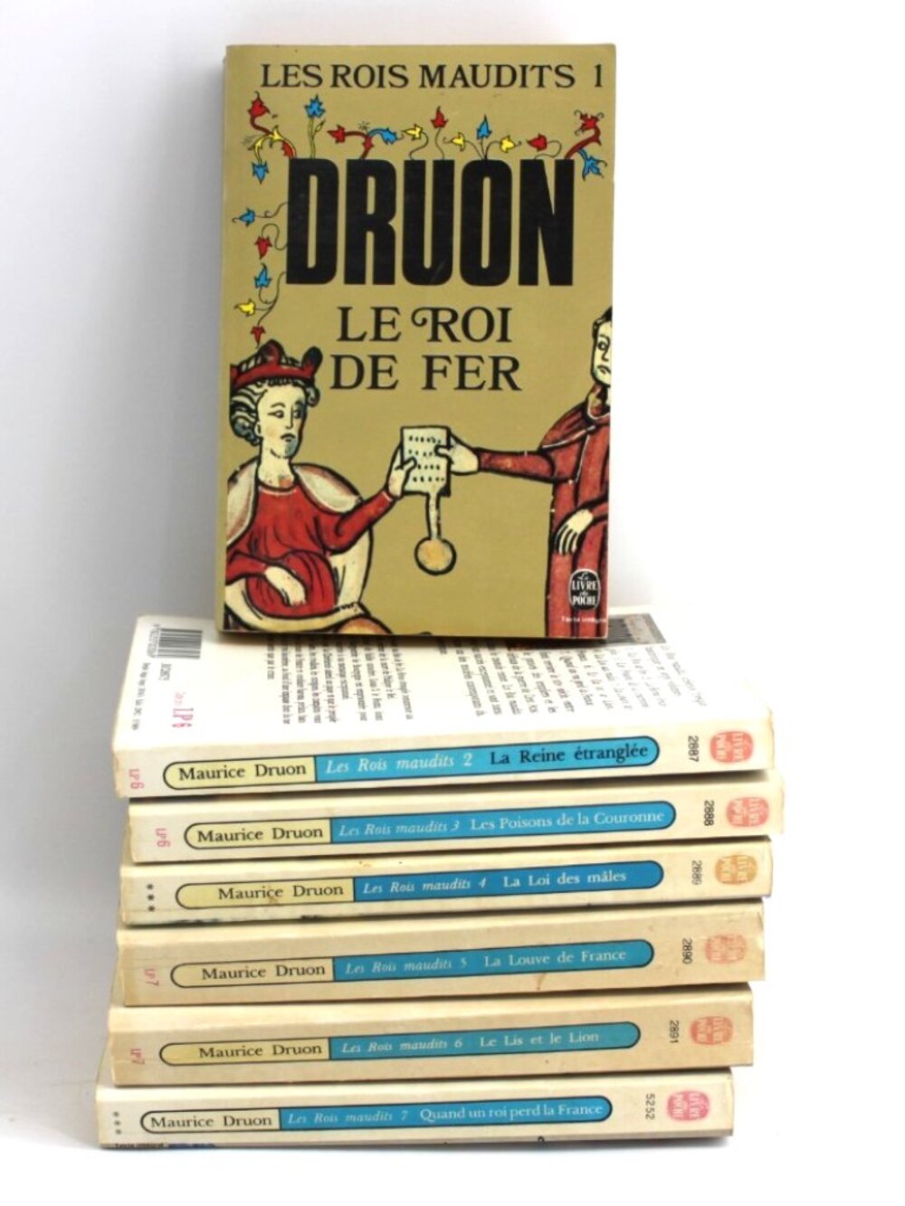lot 7 Livres books Maurice Druon - Les Rois Maudits Tome 1 a 7 French